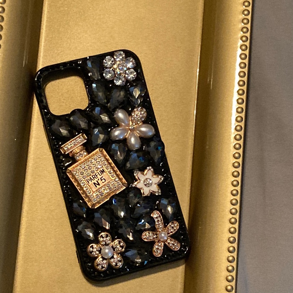 Black phone case with Rubys
